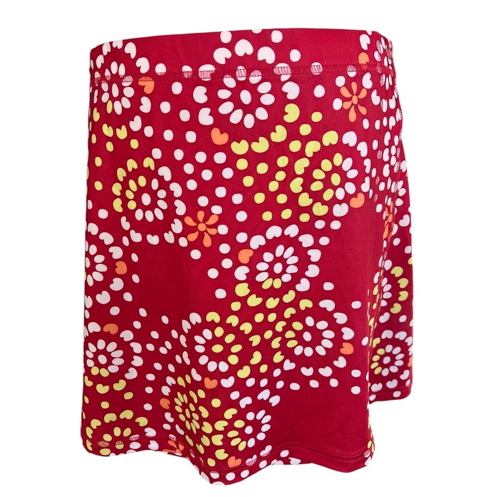 Athleta Red Floral Dot Mini Skirt